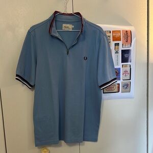Fred Perry Blue Polo Shirt